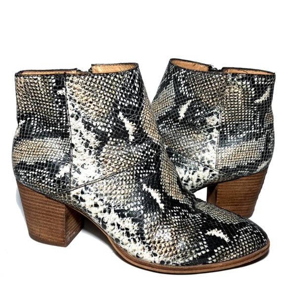 Madewell Booties The Rosie Ankle Snake Embossed Leather MA435 - Picture 2 of 10